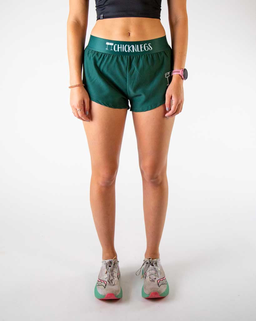Women's Forest Green 1.5" Split Shorts
