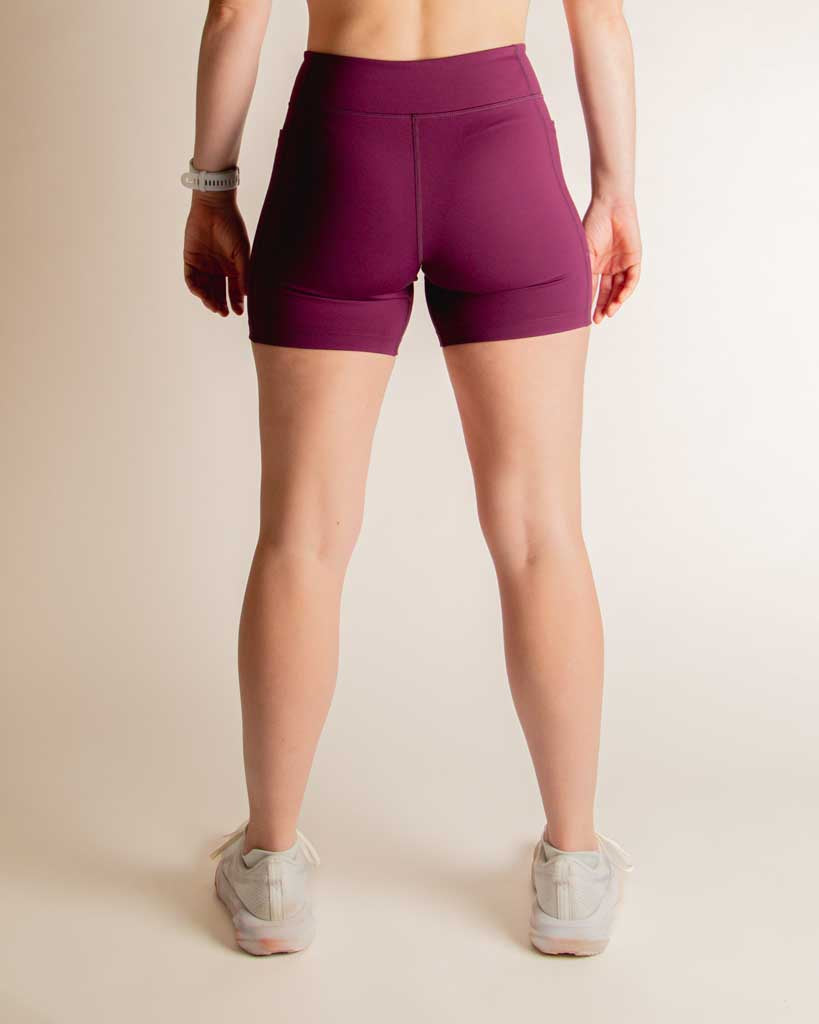 Women's FLY High-Waisted 5" Biker Shorts – Plum