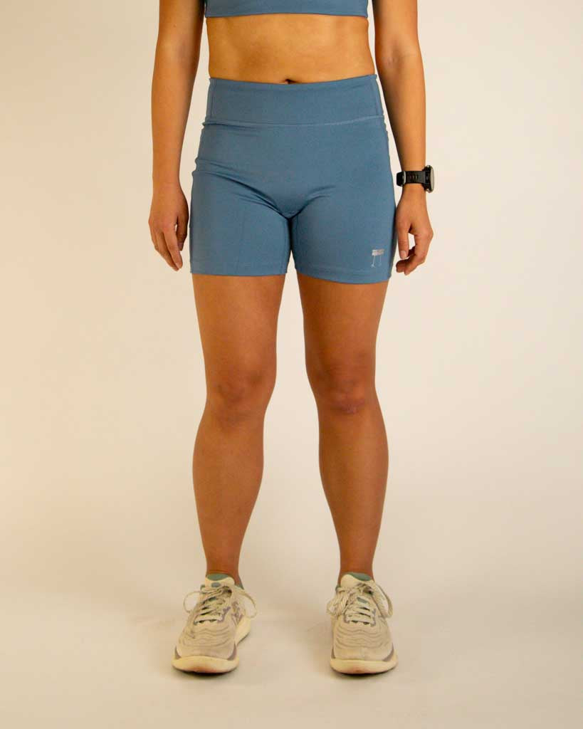 Women's FLY High-Waisted 5" Biker Shorts – Slate Blue