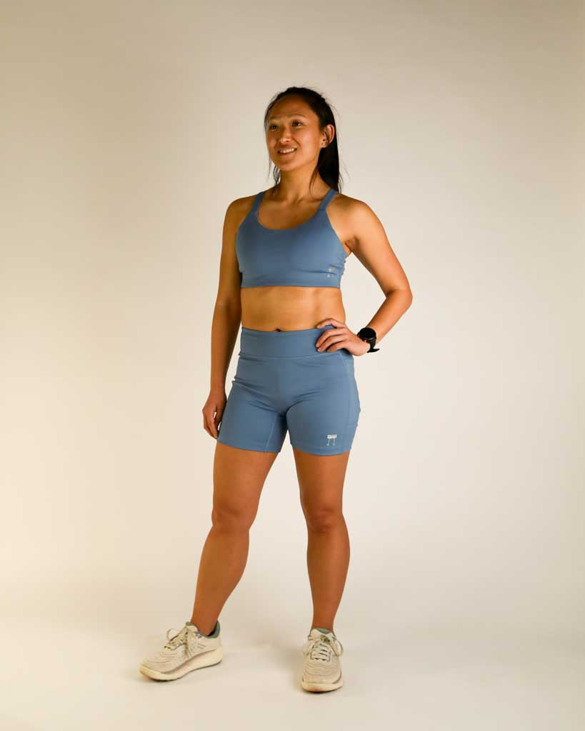 Women's FLY High-Waisted 5" Biker Shorts – Slate Blue