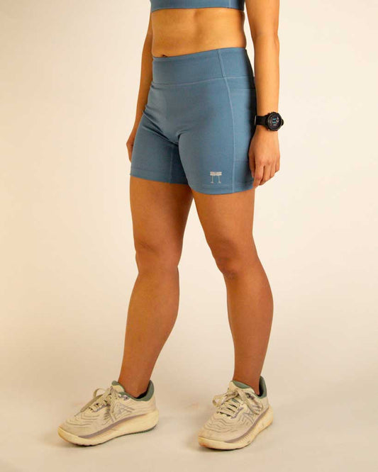 Women's FLY High-Waisted 5" Biker Shorts – Slate Blue