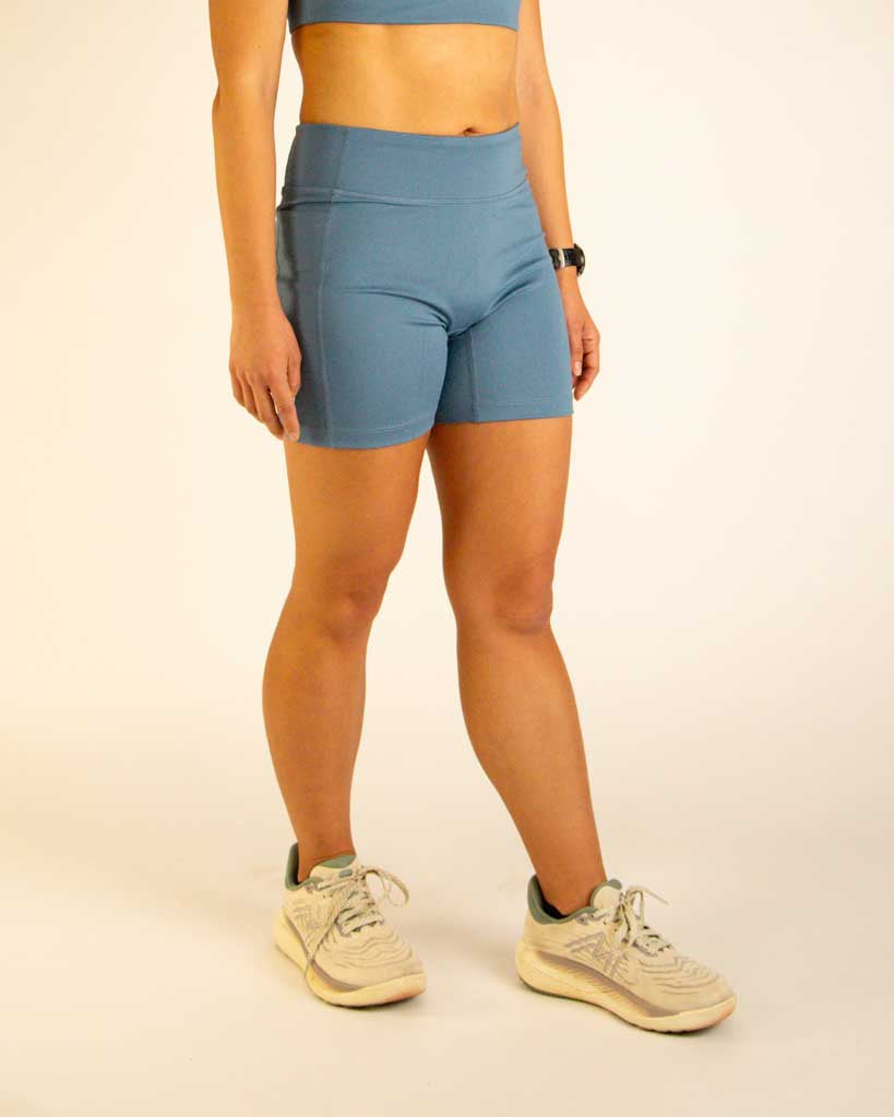 Women's FLY High-Waisted 5" Biker Shorts – Slate Blue