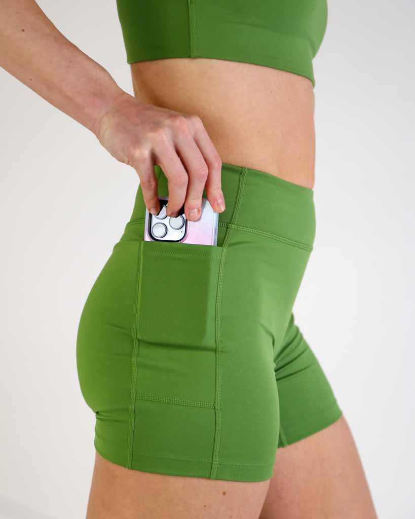 Women's FLY High-Waisted 5" Biker Shorts – Olive