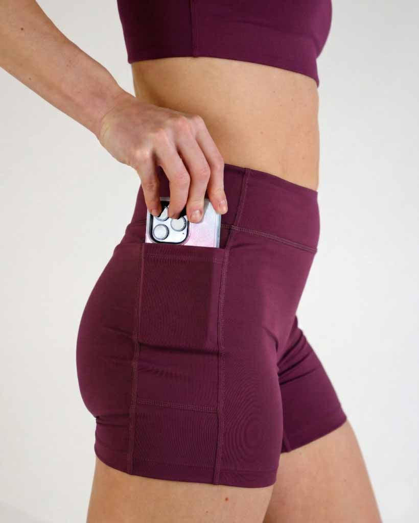 Women's FLY High-Waisted 5" Biker Shorts – Plum