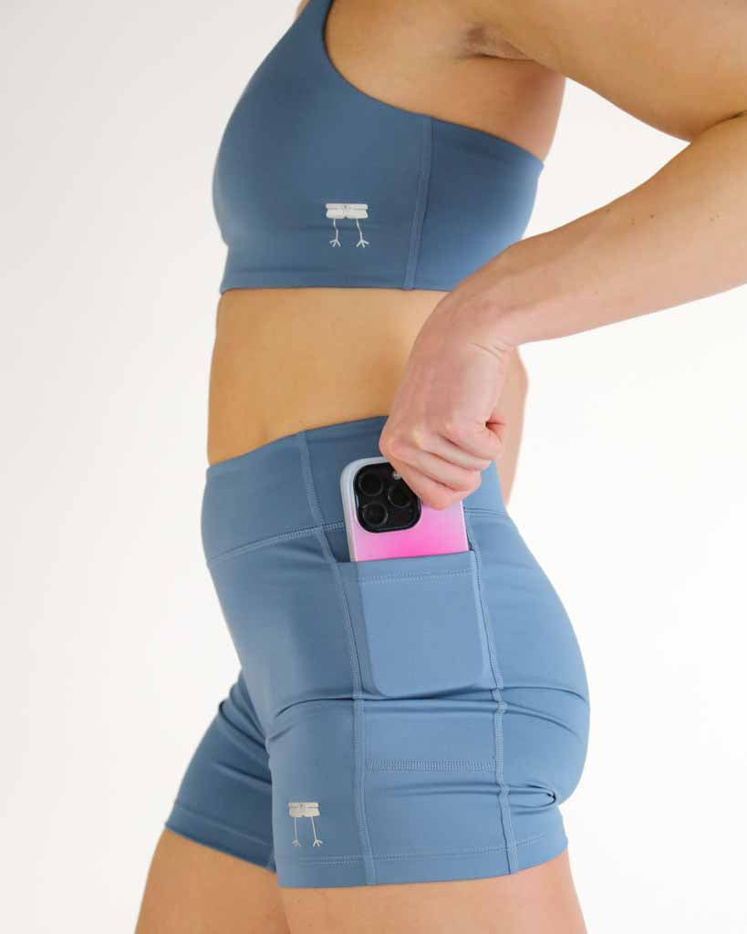 Women's FLY High-Waisted 5" Biker Shorts – Slate Blue