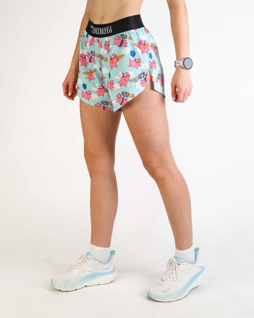 Women's Flying Pigs 4" Split Shorts