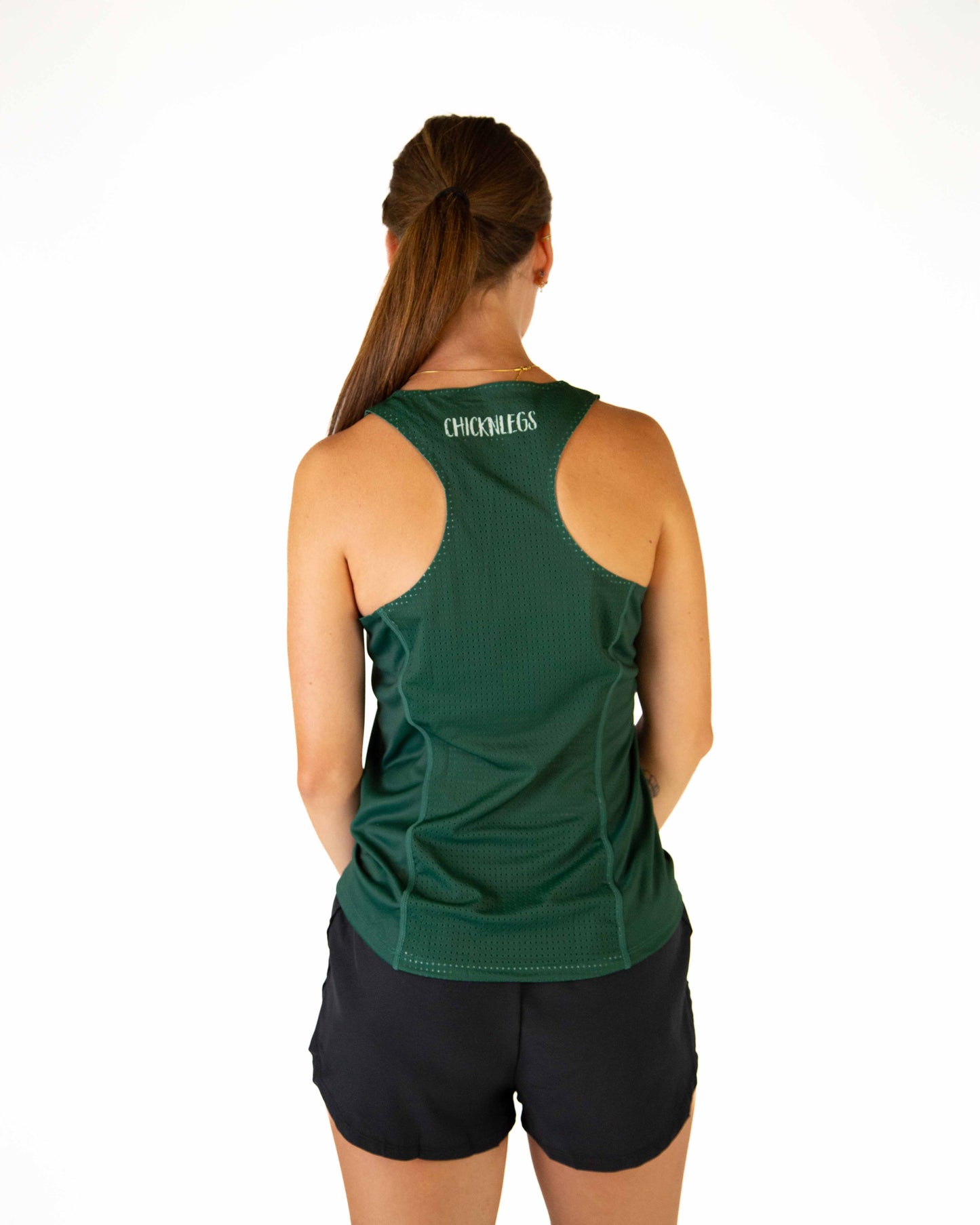 Women's Forest Green Performance Singlet