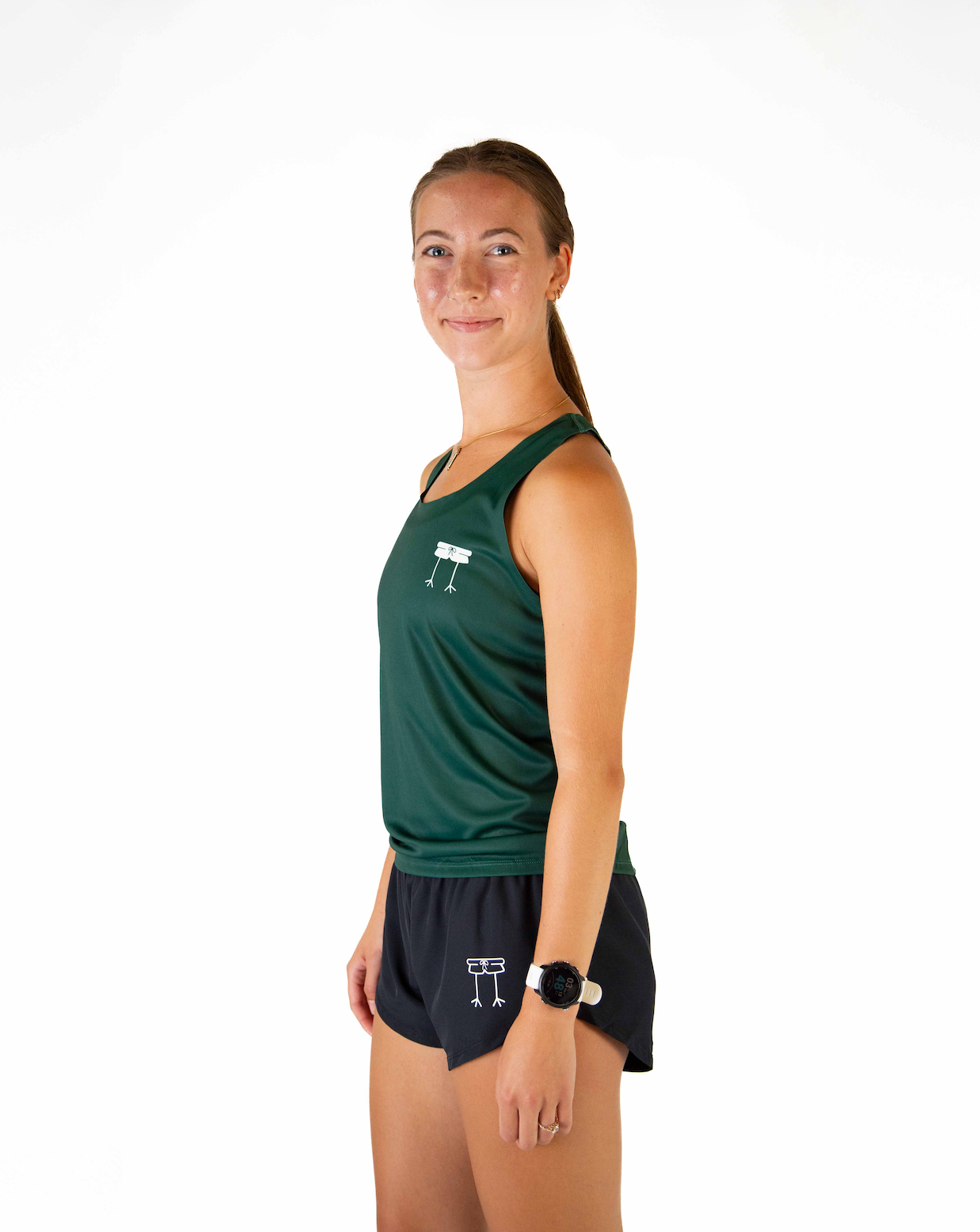 Women's Forest Green Performance Singlet