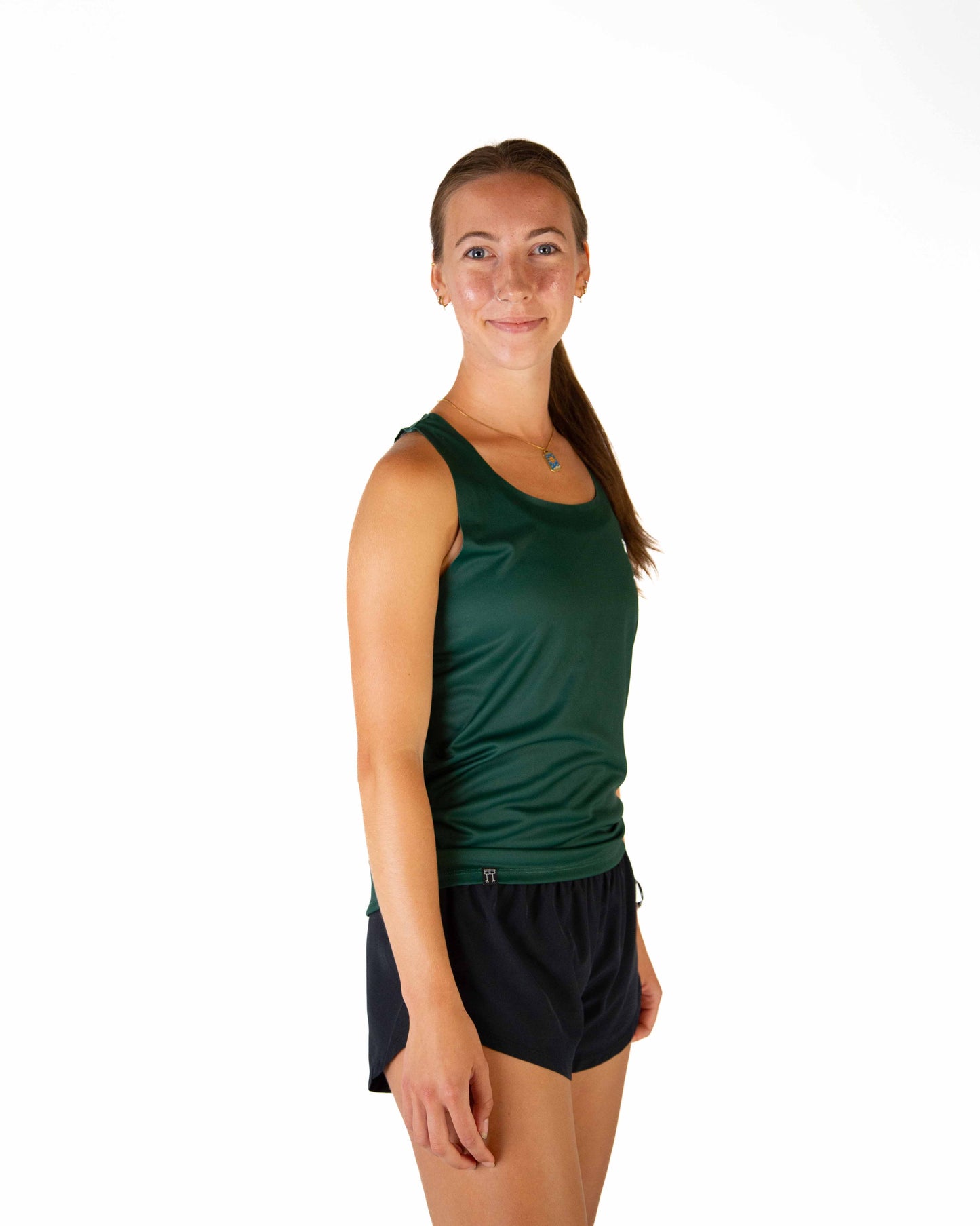 Women's Forest Green Performance Singlet