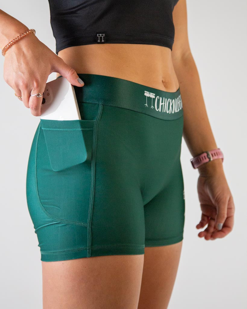 Women's Forest Green 3" Compression Shorts