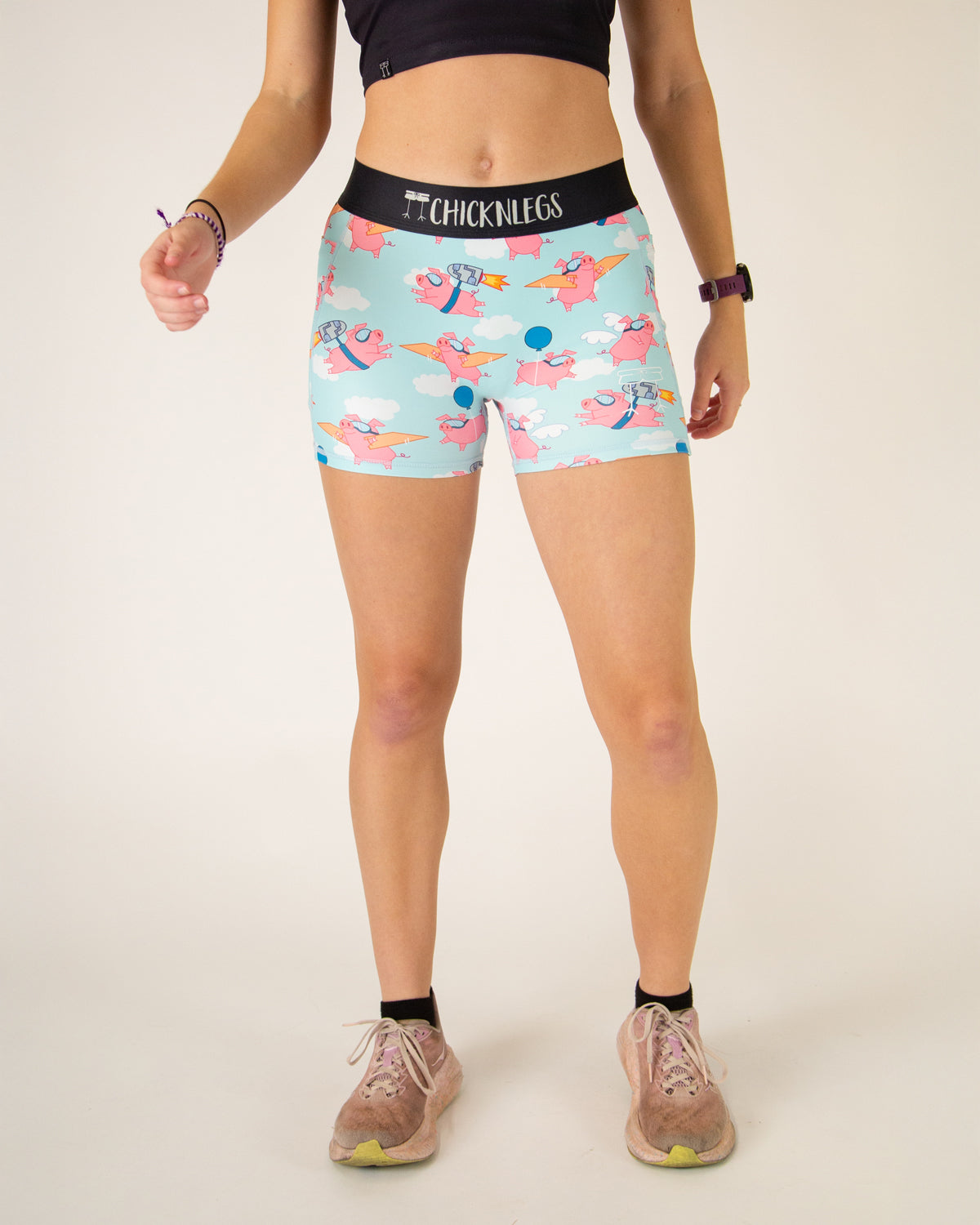Women's Flying Pigs 3" Compression Shorts